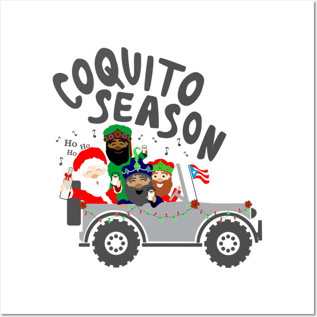 Puerto Rico Coquito Season Christmas Chinchorreo Santa & Three Kings Wall Art by bydarling